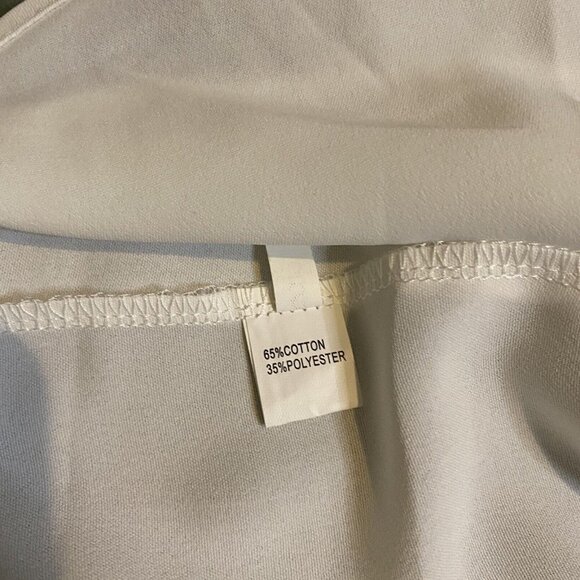 Women Sheer Chiffon Lace Trim V-Neck Sleeveless Blouse Small White Curve Hem - Picture 14 of 16